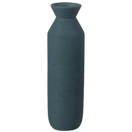 9 H Decorative Ceramic Cylinder Vase, Modern Style Centerpiece Table Vase, Blue